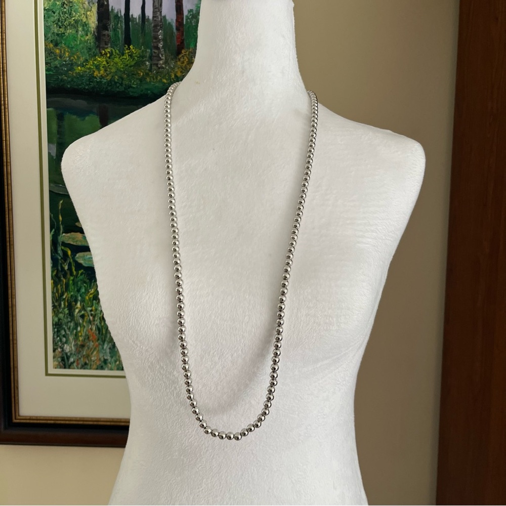 Monet silver beaded necklace